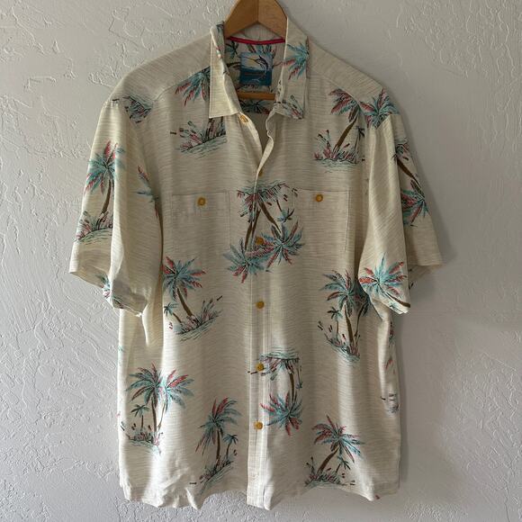 TOMMY BAHAMA Mens 100% Silk Island Modern Fit Shirt $128 Size XL Tropical Beach - Picture 1 of 12